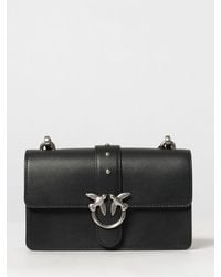 Pinko - Love One Classic Smooth Leather Mini Crossbody Bag With Love Birds Buckle - Lyst