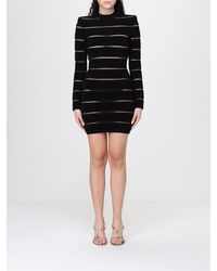 Balmain - Rhinestone Embellished Viscose Blend Mini Dress - Lyst