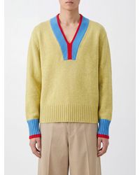 JW Anderson - Abstract Pattern V-Neck Cotton-Blend Jumper - Lyst