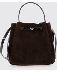 Tory Burch - Romy Suede Mini Bucket Bag With Double T Logo - Lyst