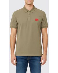 HUGO - Cotton Polo Shirt With Logo - Lyst