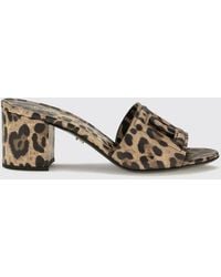 Dolce & Gabbana - Dolce &Amp Gabbana Animalier Print Leather Mules With Dg Logo - Lyst