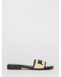 Just Cavalli - Raffia Mules With Embroidered Logo - Lyst