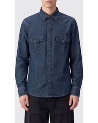 Jacob Cohen - Long-Sleeved Cotton Shirt With French Collar And Patch Pockets - Lyst