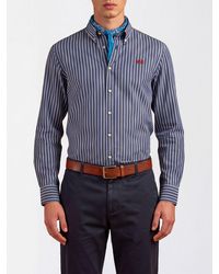 La Martina - Striped Cotton Slim Fit Shirt With Button-Down Collar - Lyst