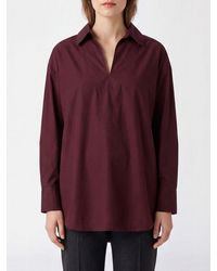 Max Mara - Striped Cotton V-Neck Relaxed Fit Blouse - Lyst