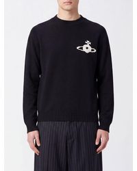 Vivienne Westwood - Pure Wool Turtleneck Jumper With Orb Logo Embroidered On The Chest - Lyst