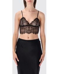 Anine Bing - Cropped Lace Top With Triangle Neckline And Adjustable Straps - Lyst