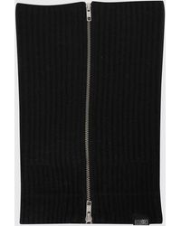 MM6 by Maison Margiela - Ribbed Wool Neck Warmer With Zip Closure And Applied Logo - Lyst