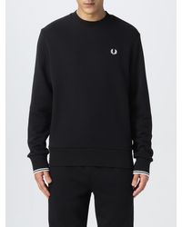 Fred Perry - Felpa A Girocollo Con Logo Ricamato - Lyst