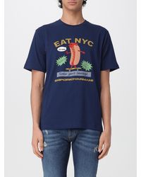 Emporio Armani - Printed Cotton T-Shirt - Lyst