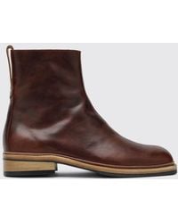 Our Legacy - Daimono Smooth Leather Ankle Boots With Square Toe And Vibram Sole - Lyst