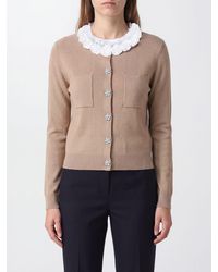 Self-Portrait - Jewelled Collar Wool Blend Cardigan With Decorative Buttons - Lyst