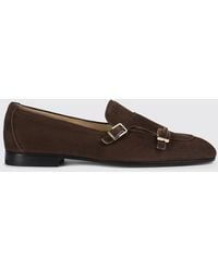 Doucal's - Suede Monk Strap Shoes - Lyst