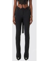 Blumarine - Flared Crêpe Trousers With Lace Inserts - Lyst