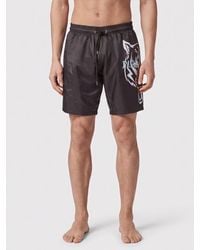 Philipp Plein - Nylon Swim Trunks With Contrasting Printed Logo - Lyst