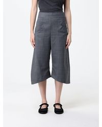 Ganni - Wool Blend Cropped Trousers - Lyst