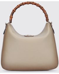 Gucci - Diana Grained Leather Handbag With Bamboo Handle And Gg Logo - Lyst