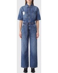ICON DENIM - Short-Sleeve Belted Denim Jumpsuit For - Lyst