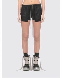 Rick Owens - Leather Drawstring Shorts - Lyst