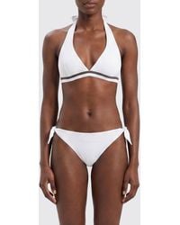 Brunello Cucinelli - Triangle Bikini Top With V-Neck And Decorative Monili - Lyst