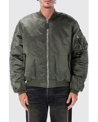 Alpha Industries - Relaxed Fit Nylon Bomber Jacket With Zip Closure - Lyst