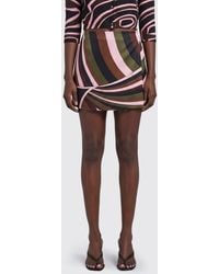 PUCCI - Iride High-Waisted Silk Wrap Mini Skirt With Graphic Print - Lyst