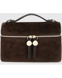 Tory Burch - Romy Suede Mini Handbag With Double T Logo - Lyst