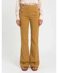 Twinset - Flared Stretch Cotton Trousers - Lyst