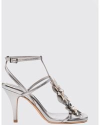 Zimmermann - Belara Laminated Leather Sandal With Applied Flowers - Lyst