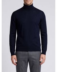 Ballantyne - Pure Wool Turtleneck Jumper With Ribbed Trims - Lyst