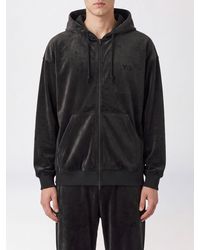 Y-3 - Velvet Zip-Up Hoodie With Tone-On-Tone Logo - Lyst
