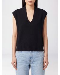 Roberto Collina - V-Neck Wool Knitted Gilet With Ribbed Trims - Lyst
