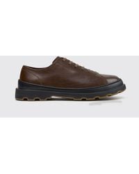 Camper - Brutus+ Smooth Leather Trainers With Serrated Rubber Sole - Lyst