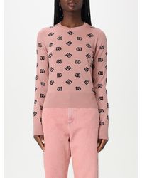 Dolce & Gabbana - Wool And Silk Jacquard Sweater With Contrasting Dg Logo - Lyst