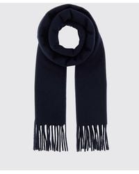 Jil Sander - Pure Virgin Wool Scarf With Fringed Edges And Logo - Lyst
