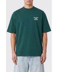 Drole de Monsieur - Crewneck Cotton T-Shirt With Logo And Slogan Print - Lyst