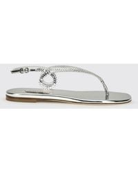 Casadei - Josephine Laminated Patent Leather Sandal With Rhinestones - Lyst