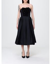 Elisabetta Franchi - Taffeta Midi Dress - Lyst