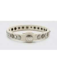 HTC - Embroidered Leather And Metal Bracelet - Lyst