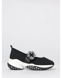 Roger Vivier - Viv' Run Neoprene Sneakers With Jewel Buckle - Lyst