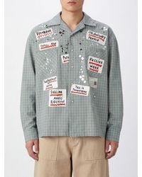 Maison Mihara Yasuhiro - Check Cotton Shirt With Cuban Collar And Asymmetric Hem - Lyst