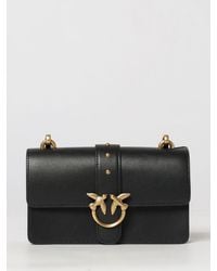 Pinko - Love One Classic Smooth Leather Mini Crossbody Bag With Love Birds Buckle - Lyst