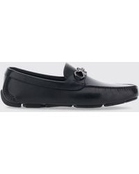 Ferragamo - Calfskin Driver Loafers With Metal Gancini Horsebit - Lyst