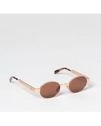 Miu Miu - Rounded Metal Frame Sunglasses With Impressed Logo - Lyst