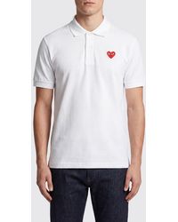 COMME DES GARÇONS PLAY - Comme Des Gar&Ccedil	Ons Play Slim Fit Cotton Polo Shirt With Contrasting Logo - Lyst