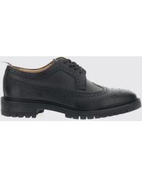 Thom Browne - Grained Calf Leather Wingtip Brogue Derby Shoes With Lug Sole - Lyst