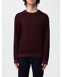 Emporio Armani - Wool Crewneck Jumper With Long Sleeves And Ribbed Trims - Lyst