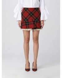 McQueen - Tartan Wool Blend Mini Skirt - Lyst