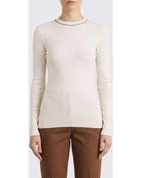 Brunello Cucinelli - Long-Sleeved Cotton T-Shirt With Monili Embroidery - Lyst